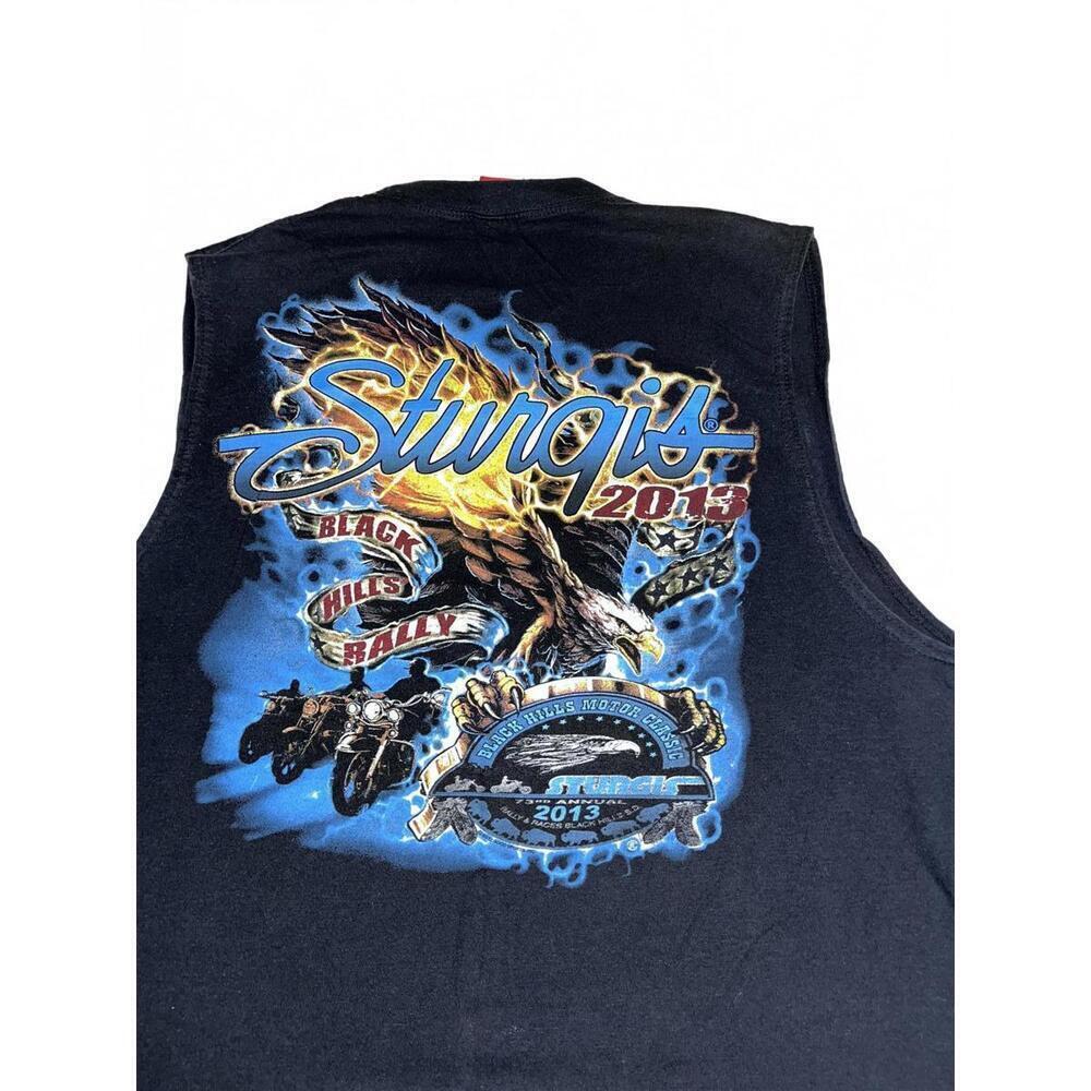 Sturgis Harley Davidson 2013 Black Hills Rally Mens L Sleeveless TShirt Tank Top